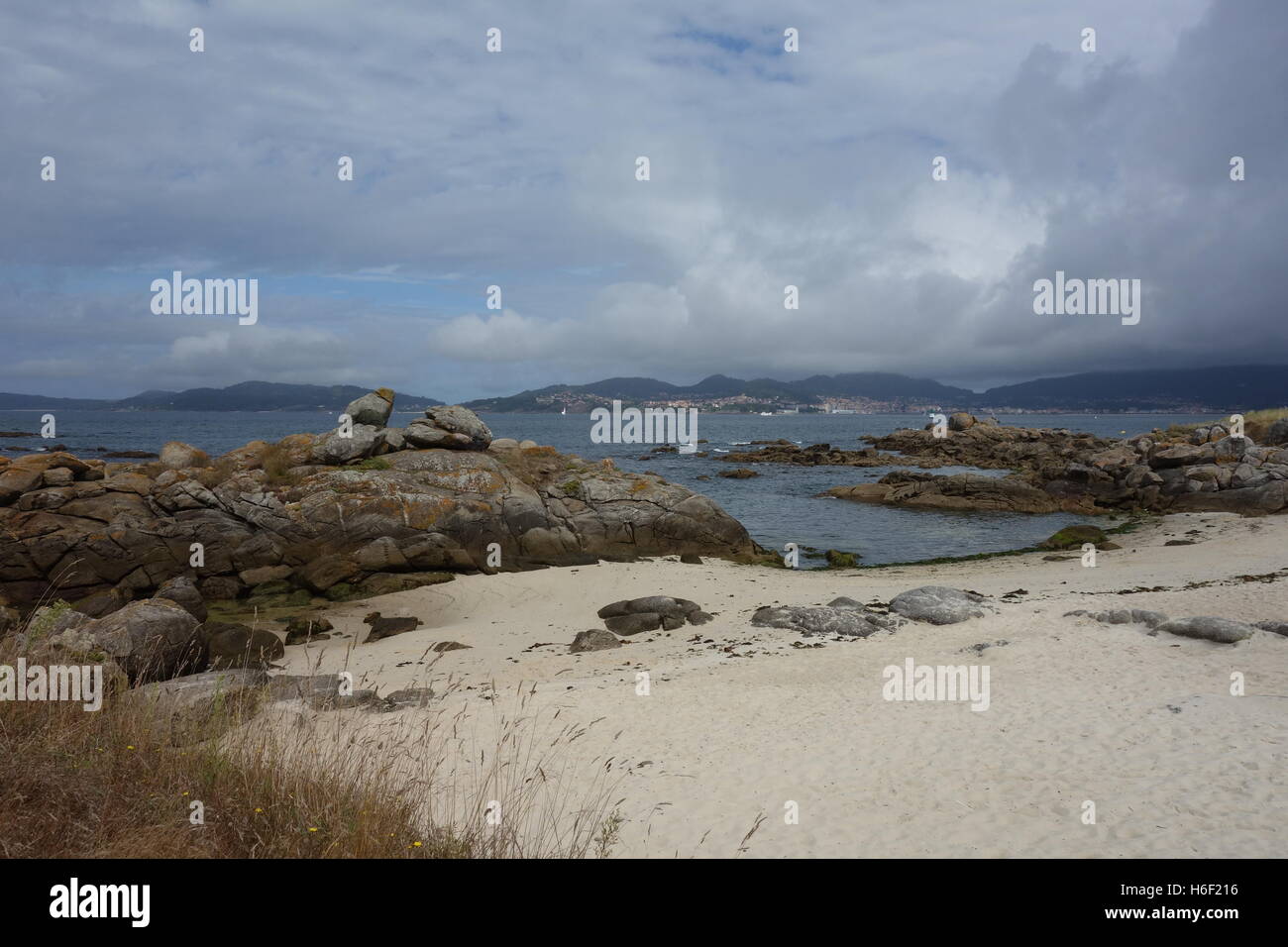 La plage de Samil, Vigo, Espagne Banque D'Images