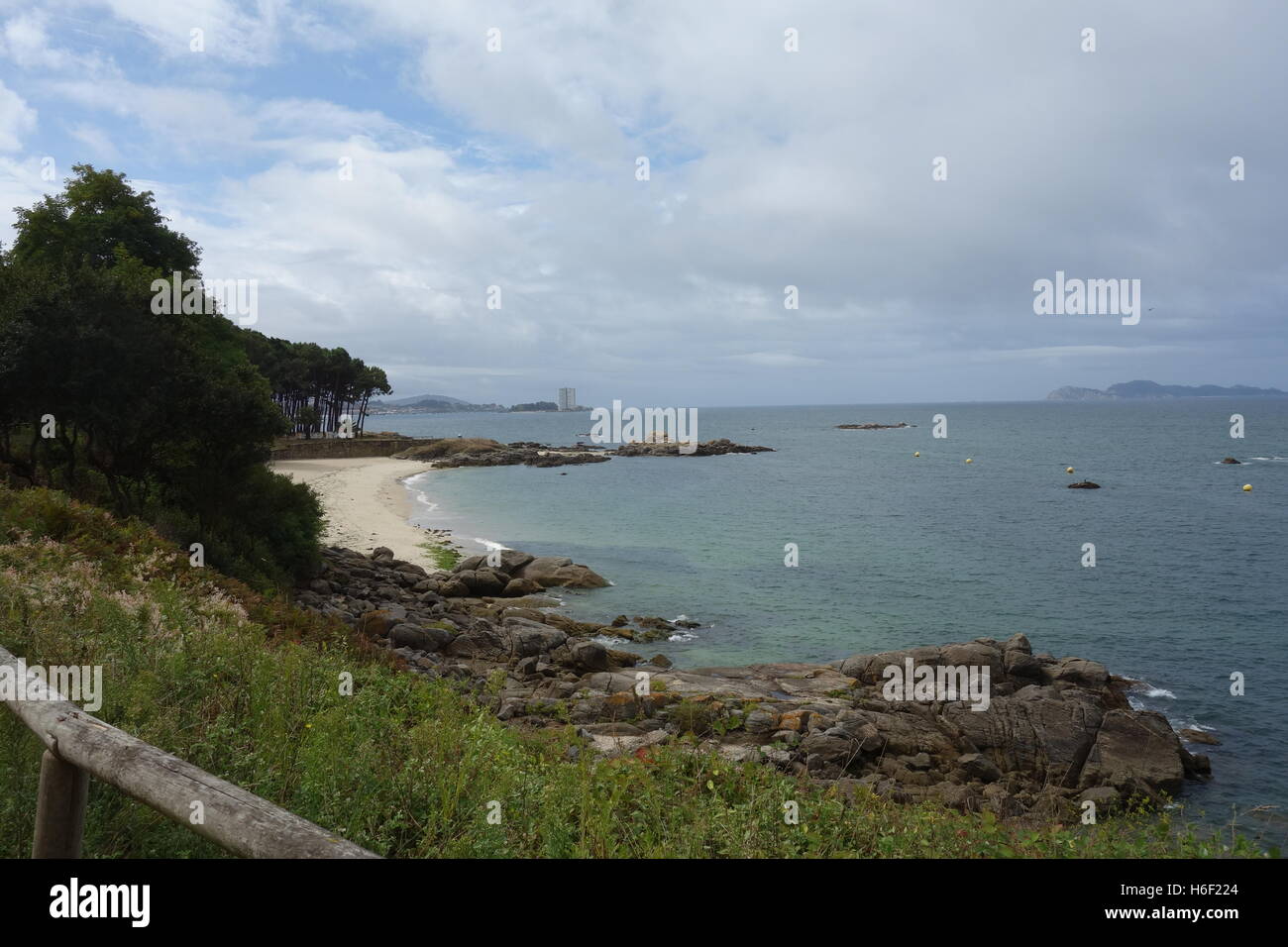 La plage de Samil, Vigo, Espagne Banque D'Images