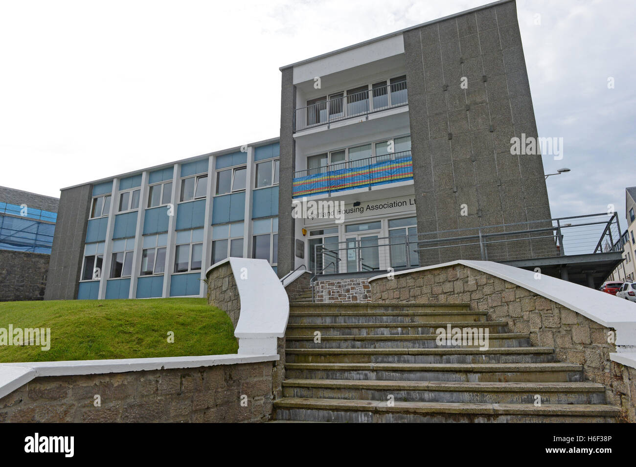 Bureaux de l'Association Logement Hjaltland à Lerwick Shetland en Écosse. Hajltland Le logement est une coopérative de logement social. Banque D'Images