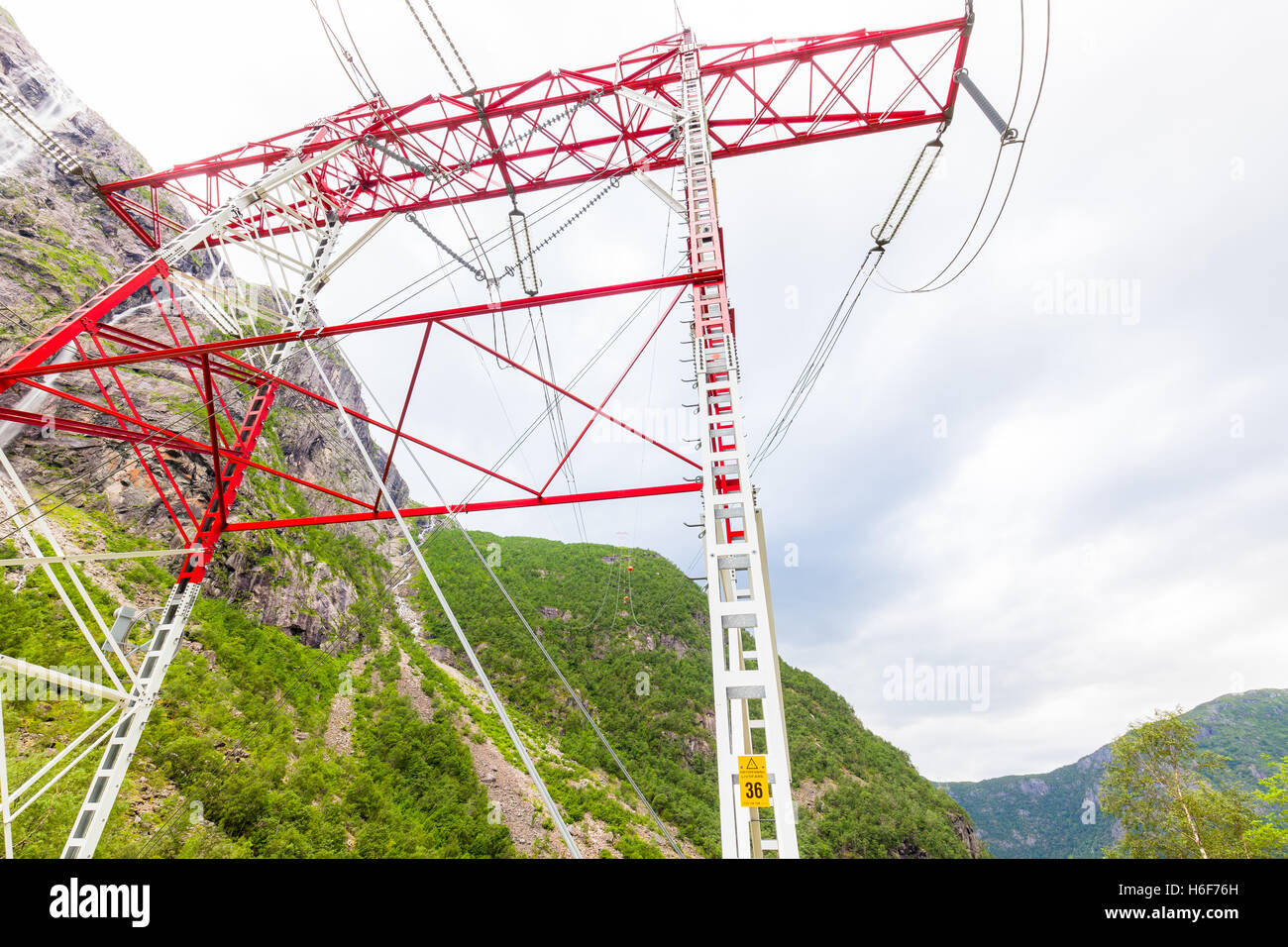 L'électrification rurale en Norvège Banque D'Images