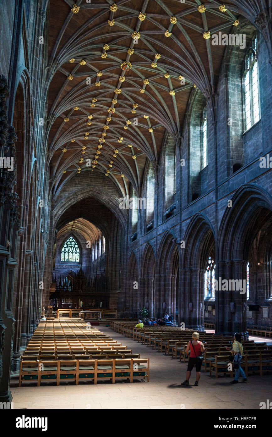 Centre-ville de Chester, interne, Cathédrale, Cheshire, Royaume-Uni Banque D'Images