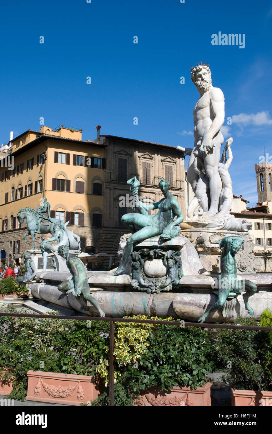 Fontaine de Neptune de la Piazza della Signoria, Florence, UNESCO World Heritage Site, Toscane, Italie, Europe Banque D'Images