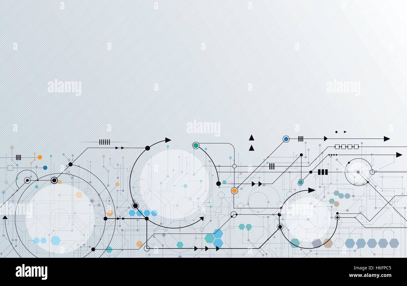 Vector Résumé circuit imprimé futuriste, Illustration haute technologie informatique fond bleu foncé. Illustration de Vecteur