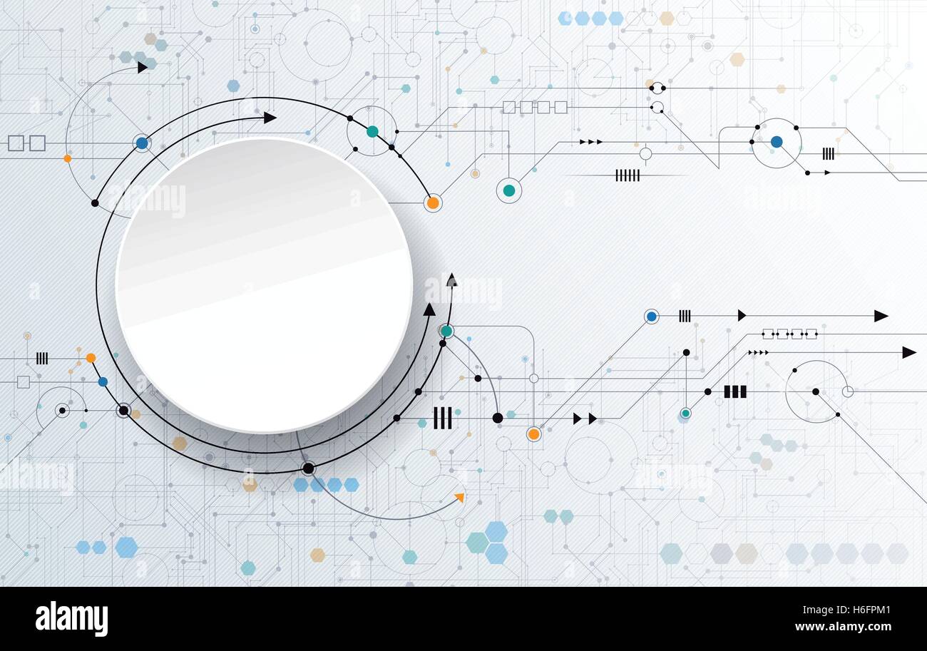 Vector Résumé circuit imprimé futuriste, Illustration haute technologie informatique fond bleu foncé. Illustration de Vecteur