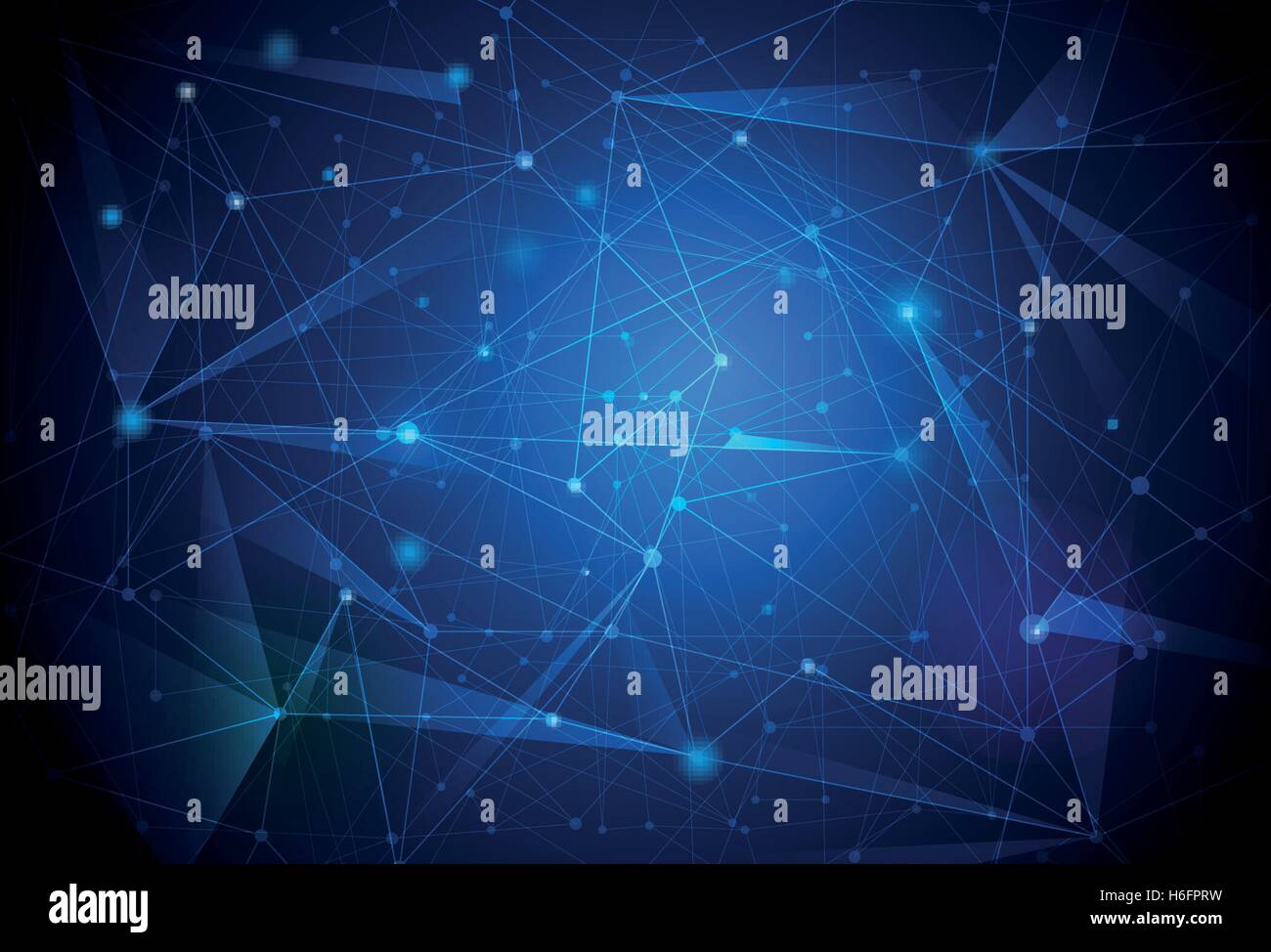 Résumé - la technologie futuriste des molécules avec des formes polygonales sur fond bleu foncé. Vector illustration design digital tec Illustration de Vecteur