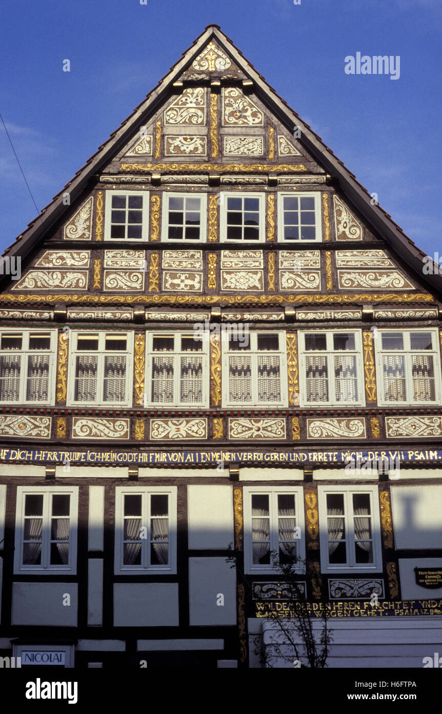 Allemagne, Basse-Saxe, Rinteln, chambre à l'ancienne partie de la ville. Banque D'Images