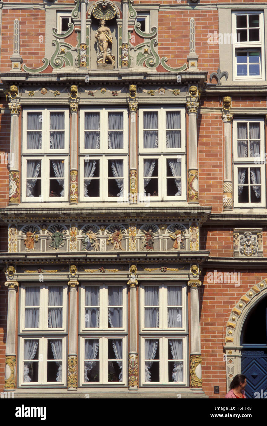 Allemagne, Basse-Saxe, Hameln, la Osterstreet, le Leisthouse. Banque D'Images