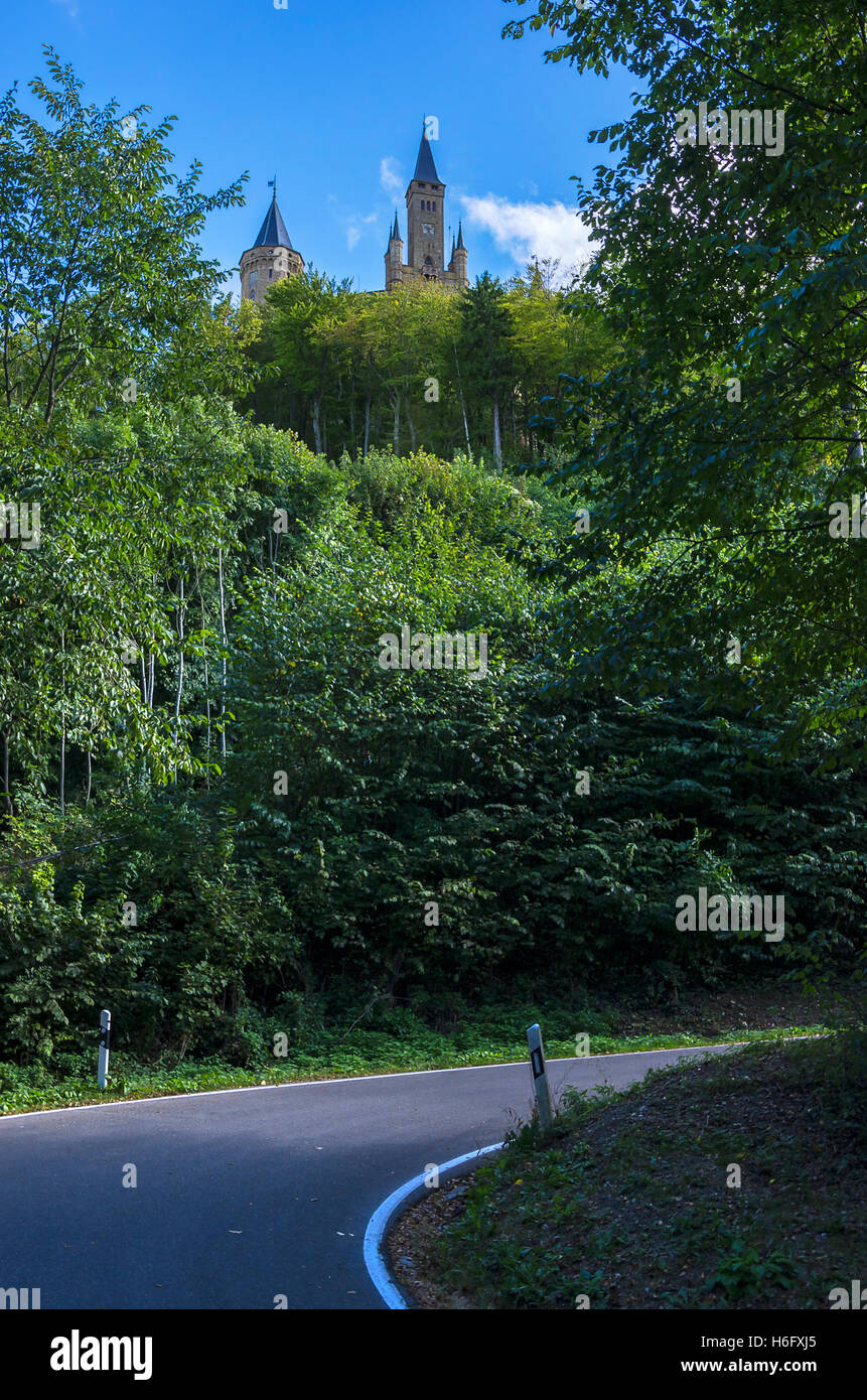 Près de Château Burg Hohenzollern Hechingen, Baden-Wurttemberg, Allemagne. Banque D'Images
