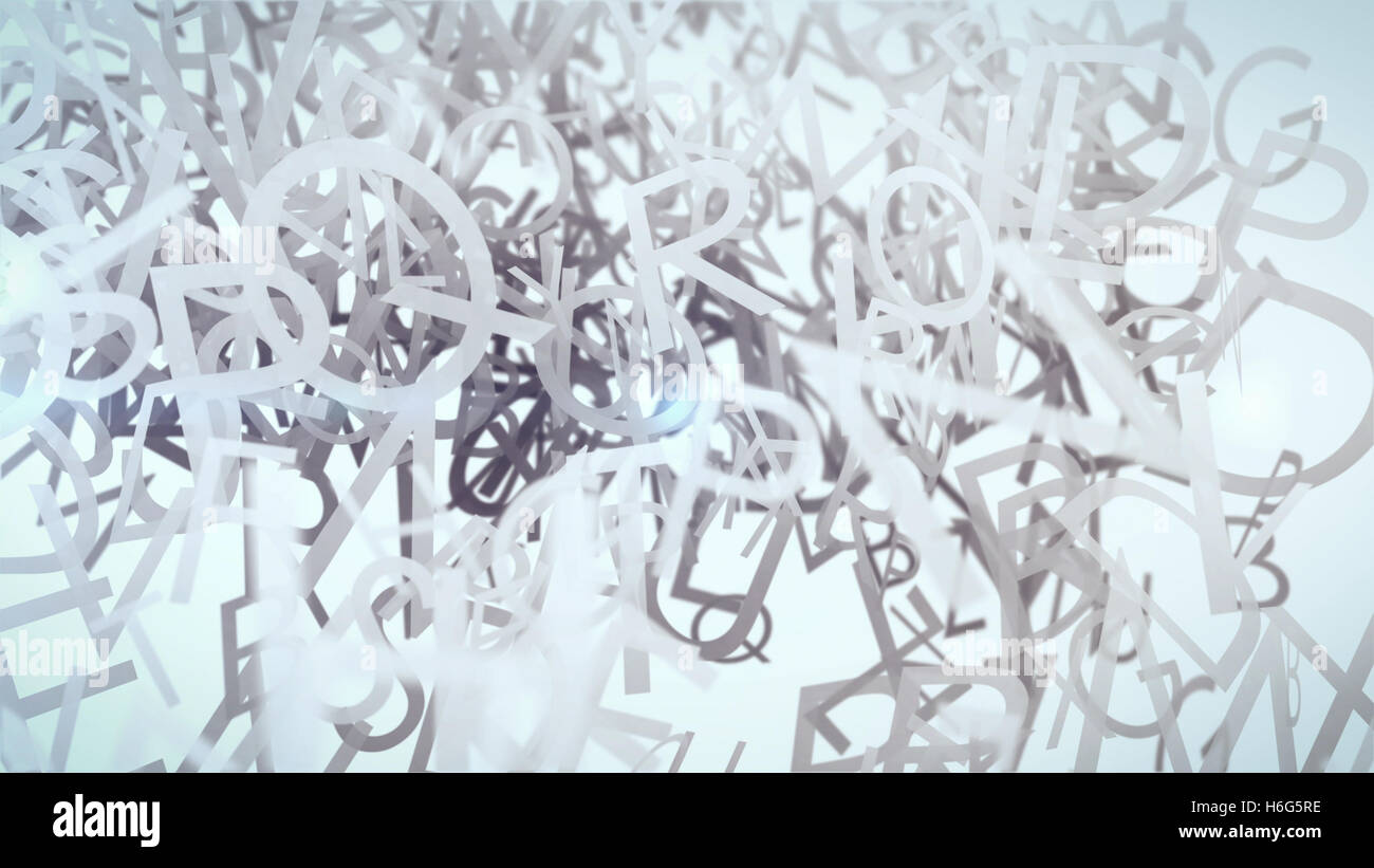 Illustration de fond abstrait avec des lettres. La profondeur de champ Banque D'Images