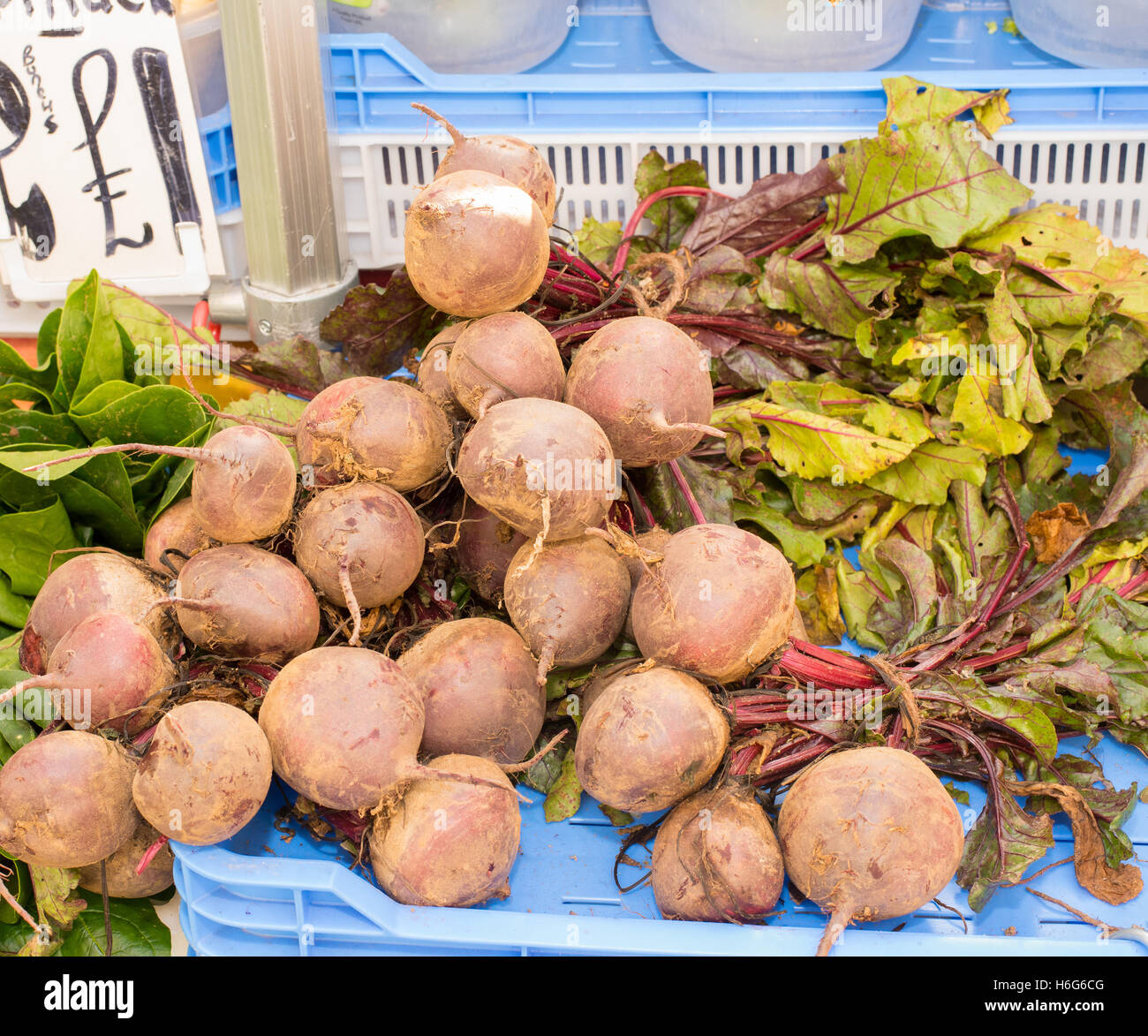 Des produits frais au marché de rue, Brentwood, Essex Banque D'Images