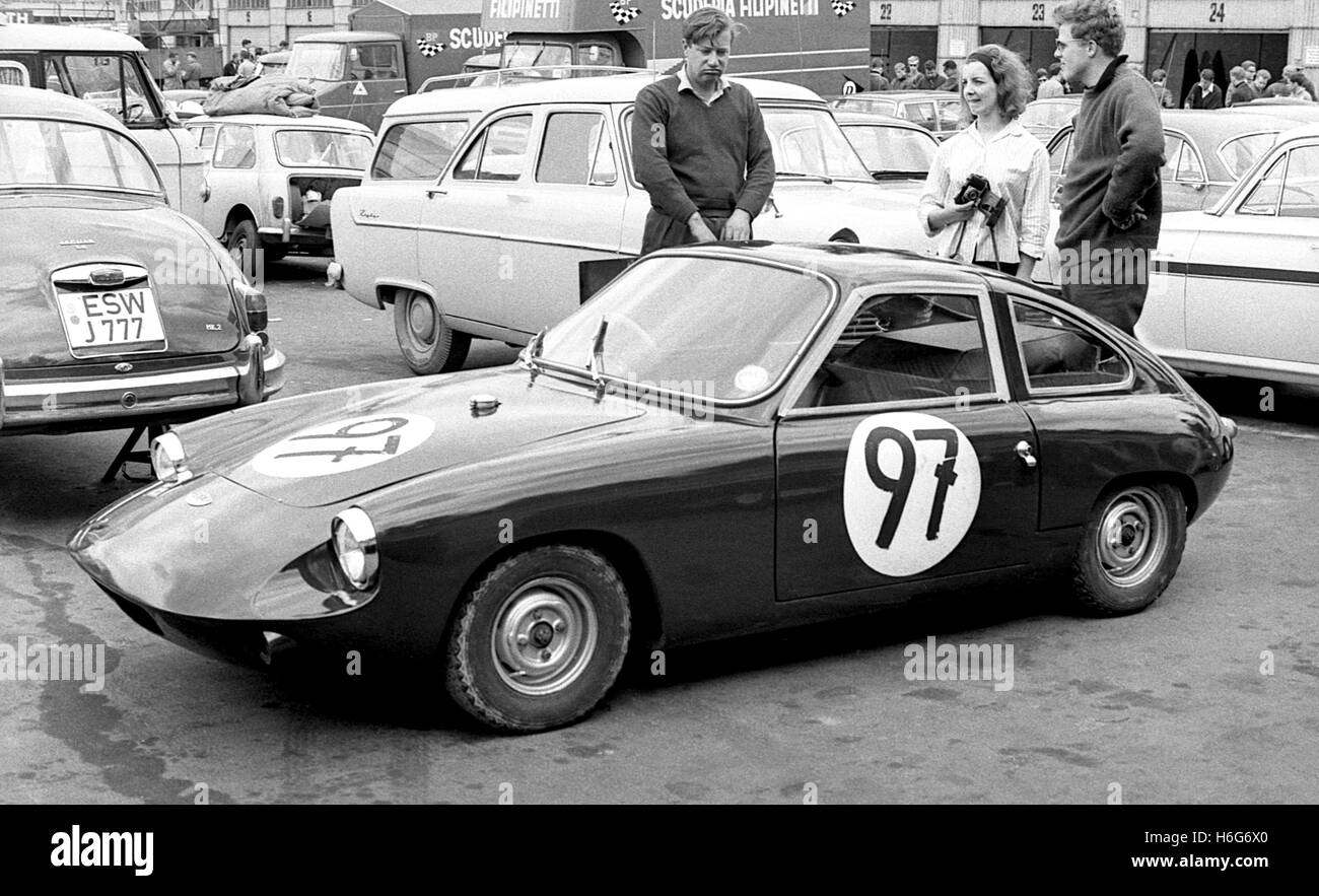 DS301 Lawrence dans les stands au Nurburgring 1963 Banque D'Images