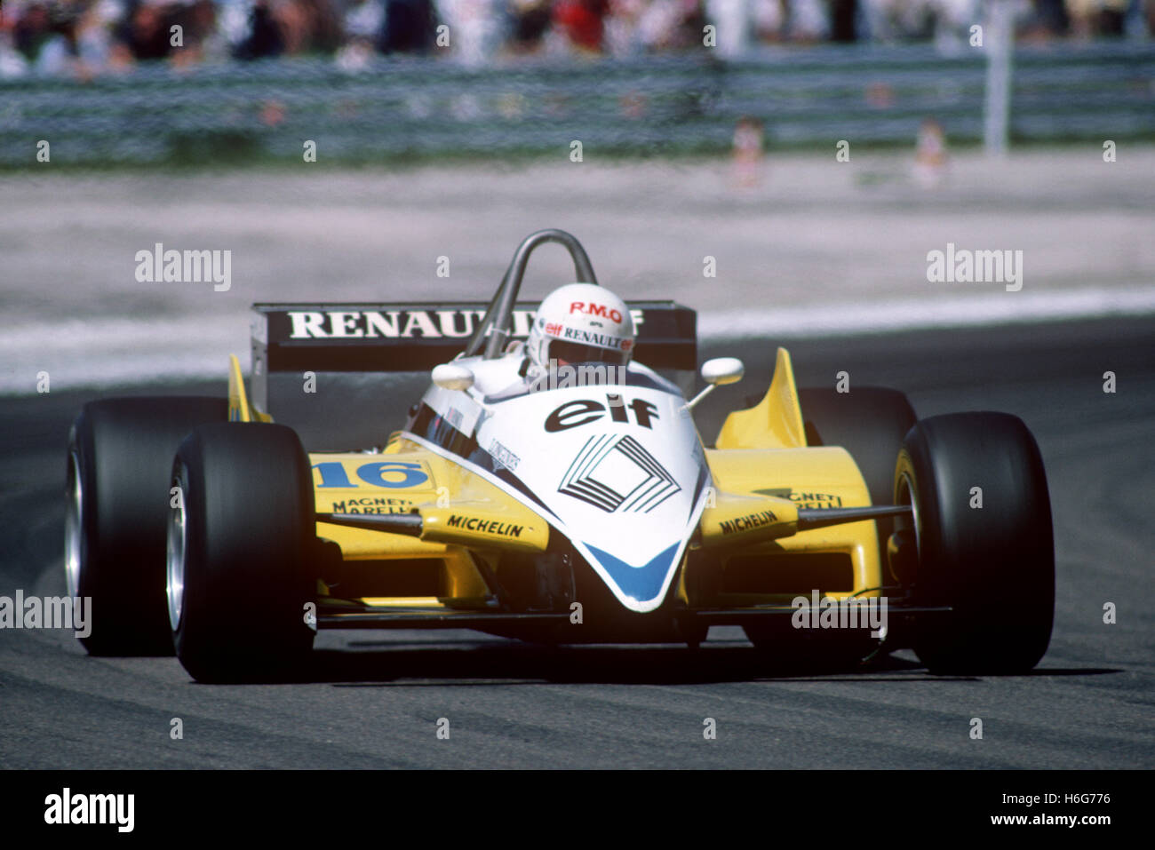 16 René Arnoux 1983 Turbo Renault GP d'Afrique du Sud, Kyalami Banque D'Images