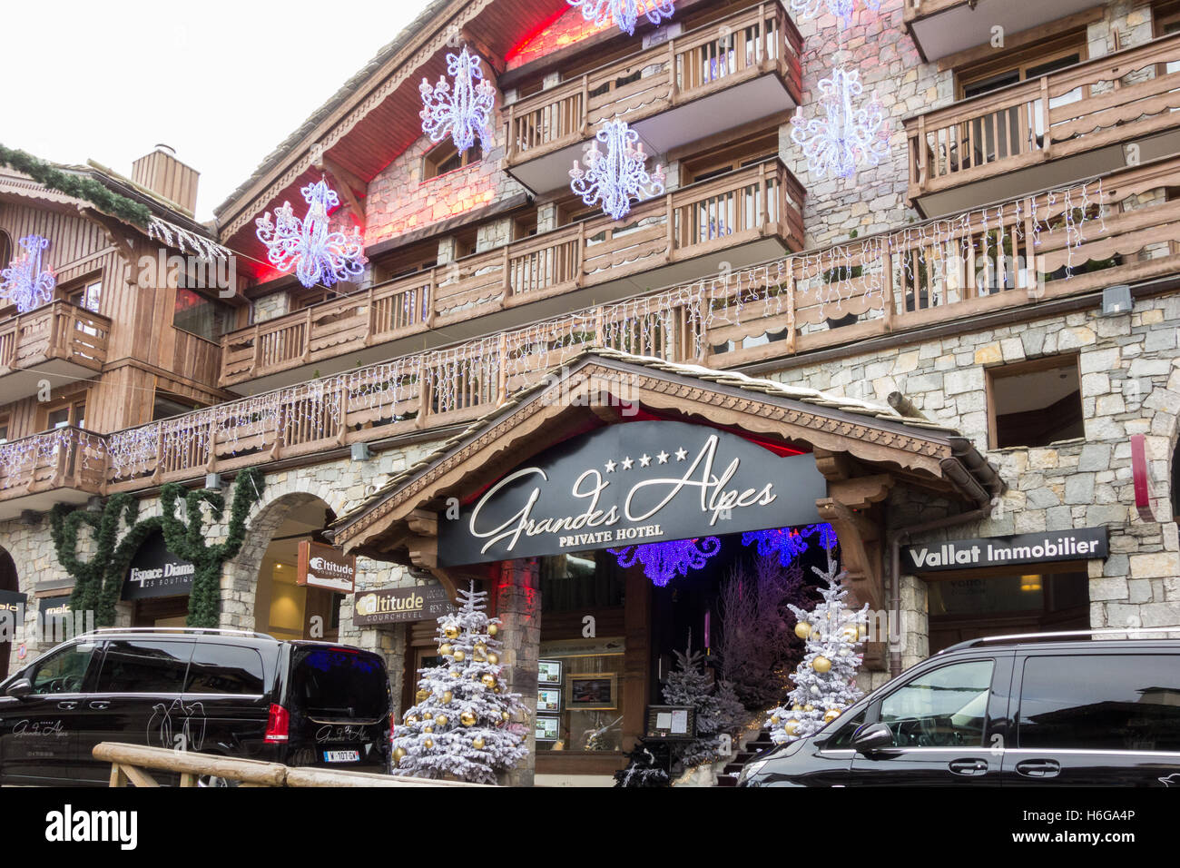 Grandes Alpes private hotel à Courchevel 1850, France, Europe Banque D'Images