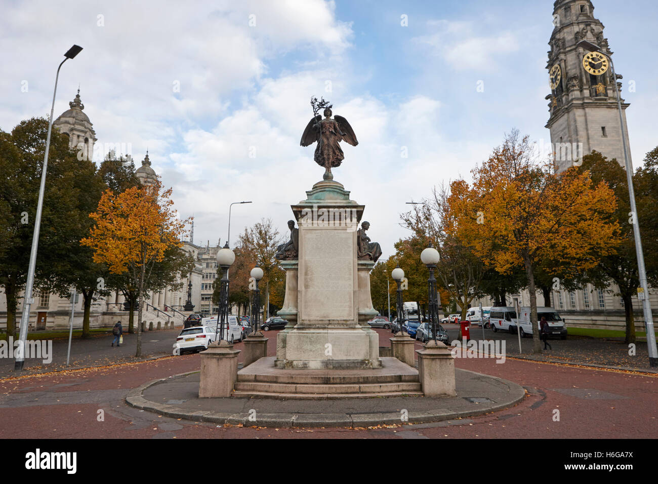 Boer War Memorial de l'Afrique du Sud sur l'avenue King Edward VII cathays park Cardiff Wales United Kingdom Banque D'Images