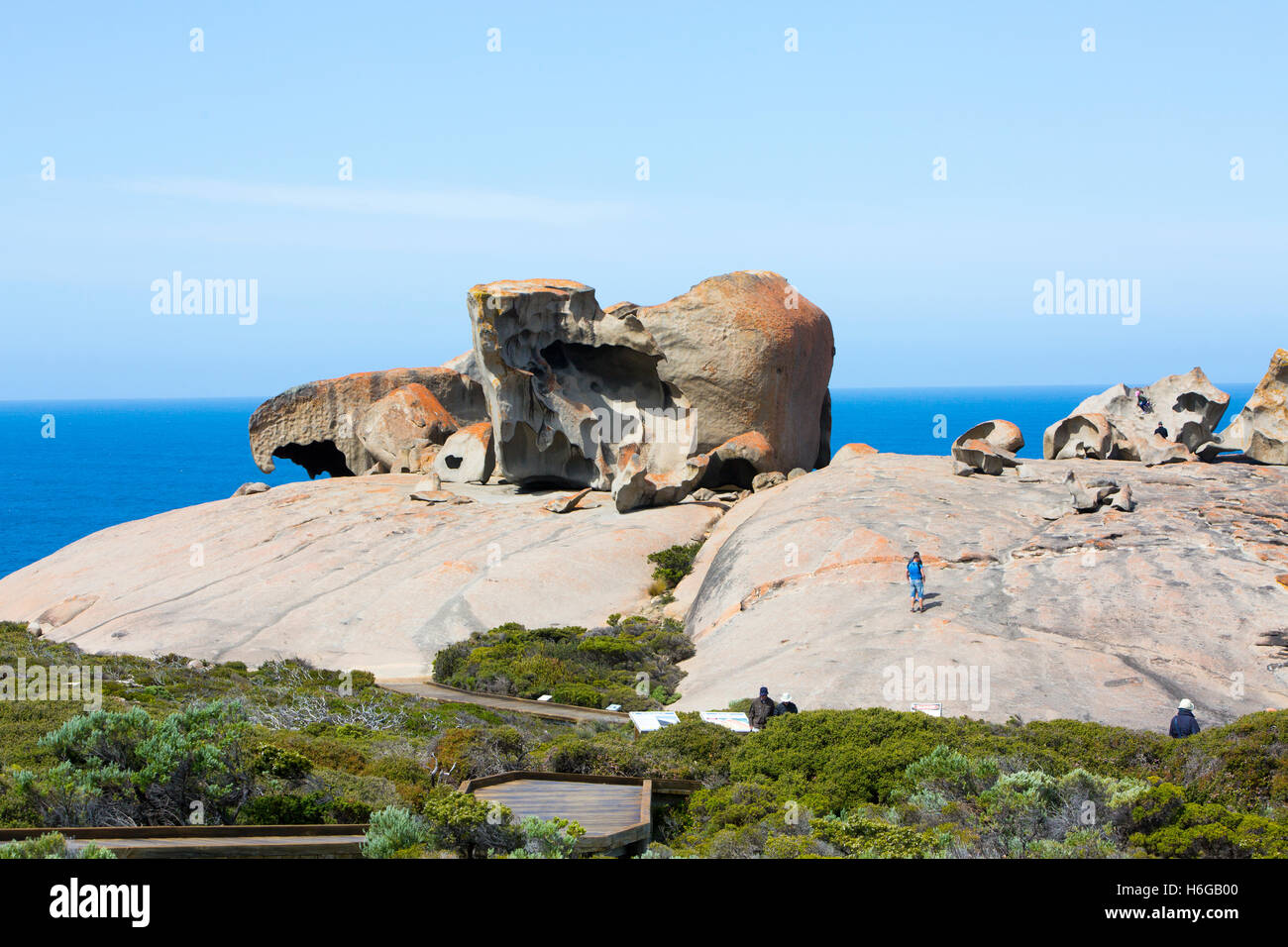 Les Remarkable Rocks dans parc national de Flinders Chase, sur Kangaroo Island, Australie du Sud Banque D'Images