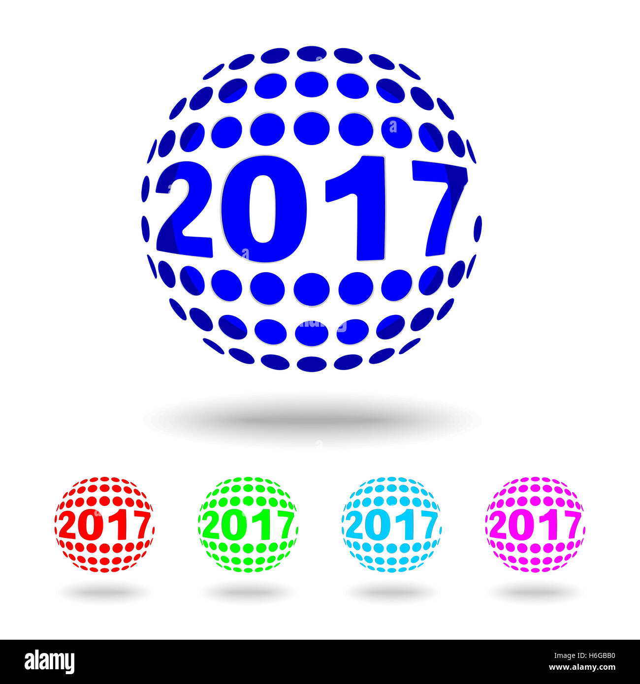 Bonne année 2017,logo cercle,design,texte vector illustration Photo Stock -  Alamy