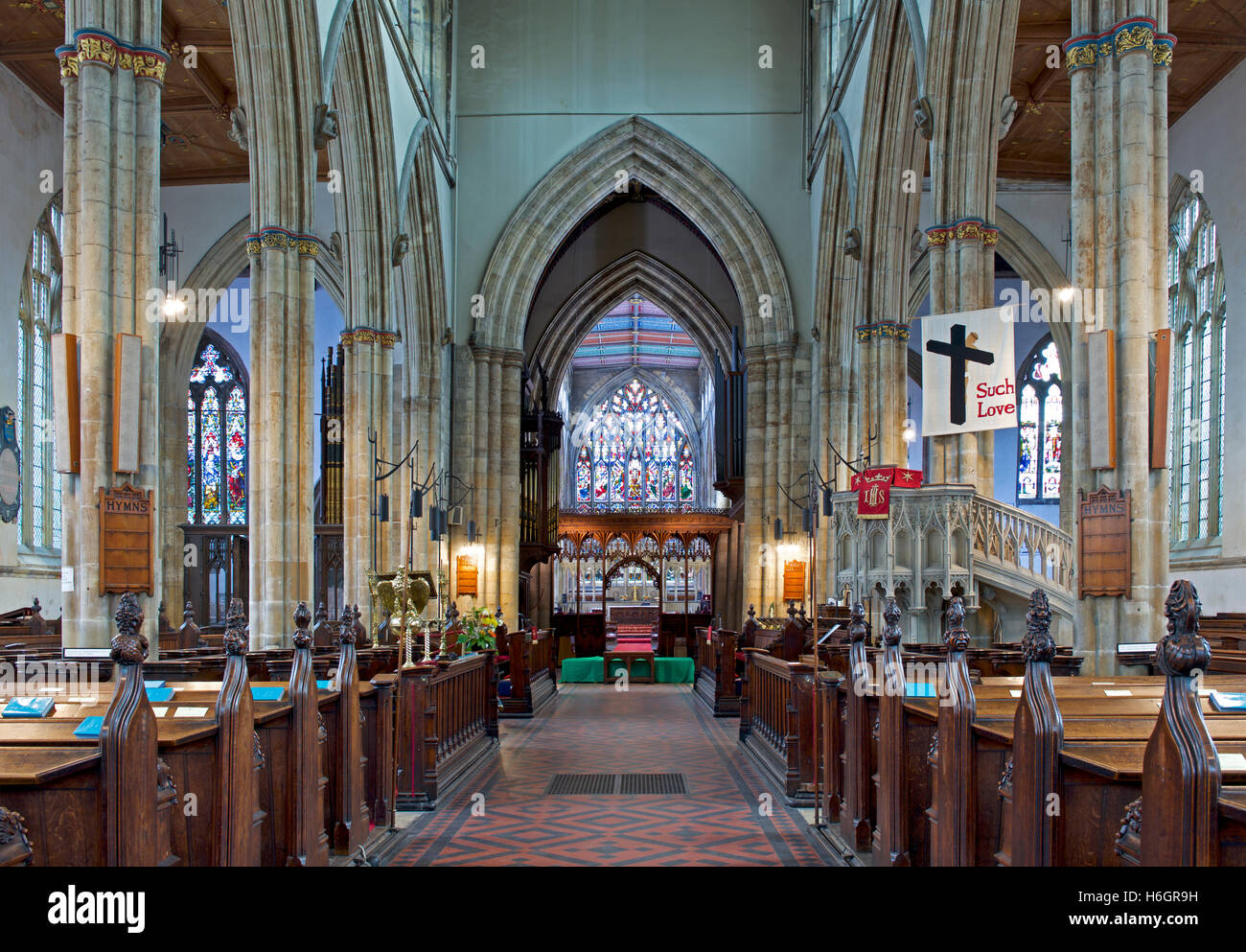 L'intérieur de l'église Holy Trinity, Kingston-sur-coque, Humberside, East Yorkshire, England UK Banque D'Images