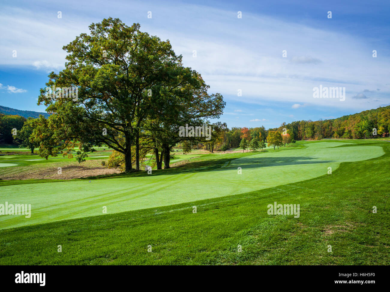 Old Course, golf de championnat de réputation nationale ; Omni Bedford Springs Resort & Spa ; Bedford ; California, USA Banque D'Images
