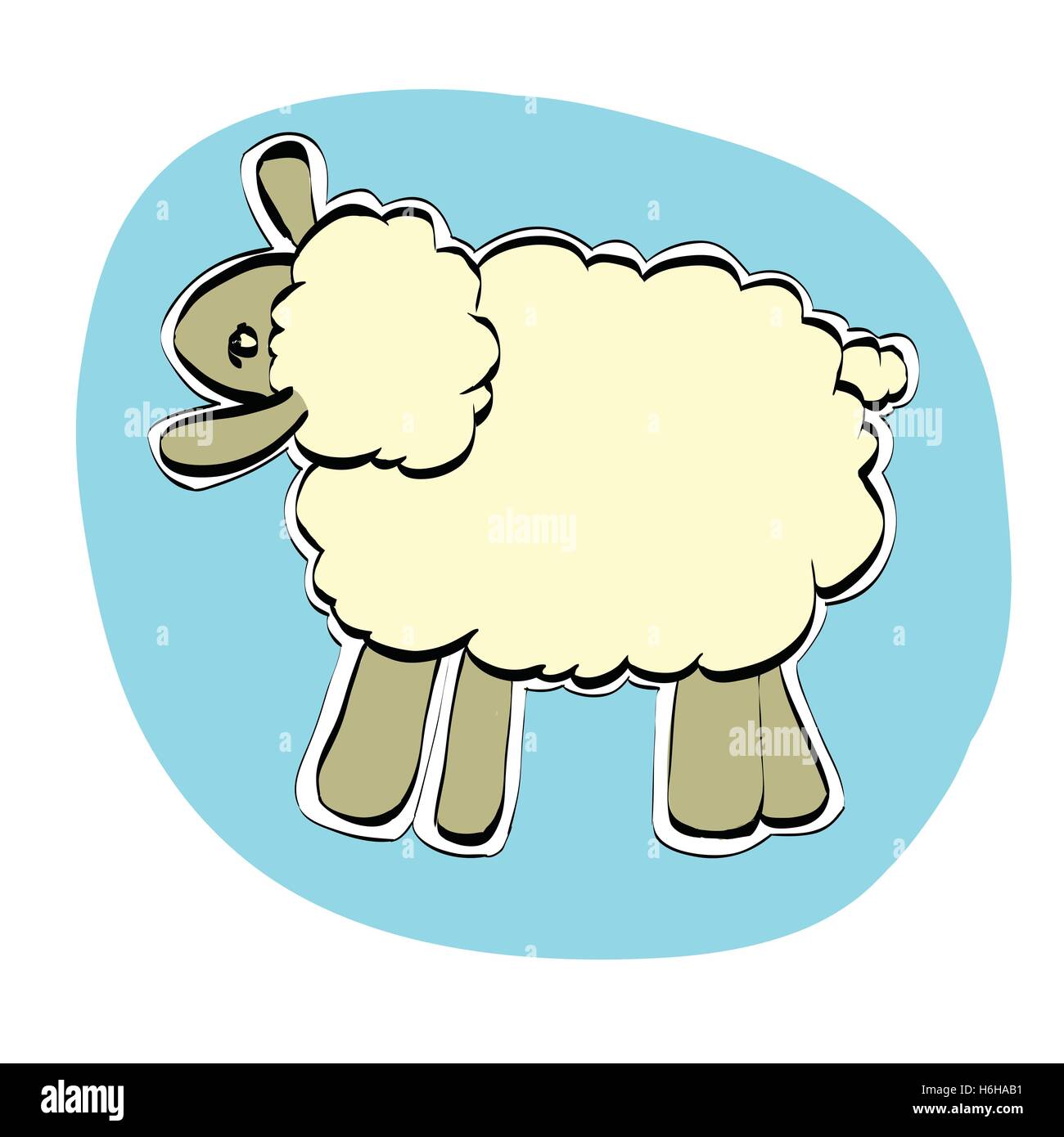 Noël mignon ou Eid al Adha mouton Illustration de Vecteur