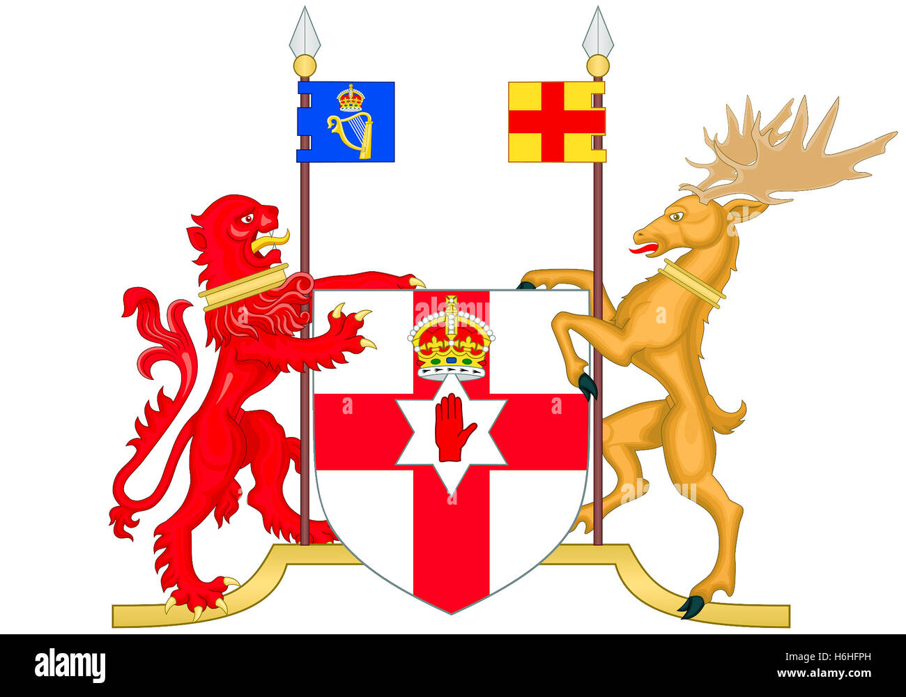 Blason de l'Irlande du Nord au Royaume-Uni. Banque D'Images