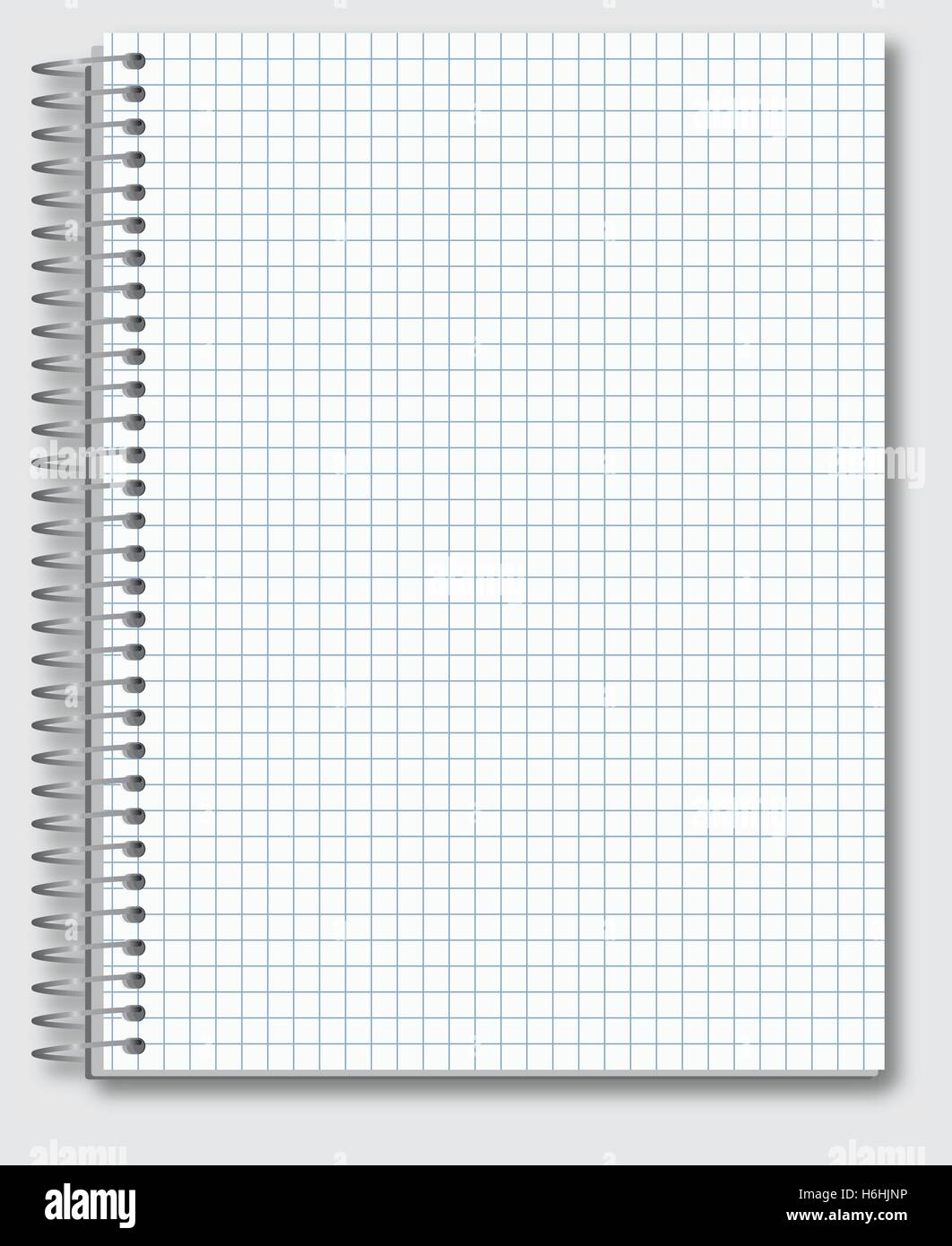 Modèle vectoriel de spiral notebook math réaliste. Illustration de Vecteur