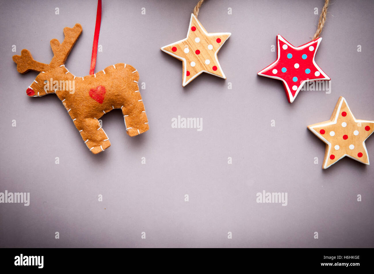 Décoration de Noël fait main pour enfant thème de Noël arrière-plan Banque D'Images