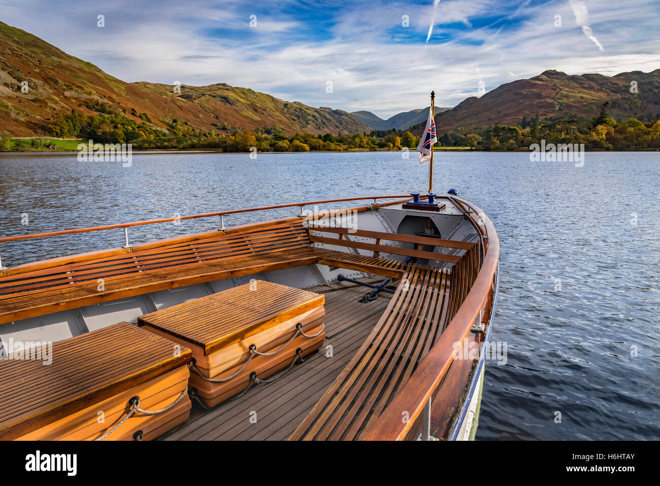 Ullswater Glenridding. La région de Cumbria. Lake District . Les lacs. Bateau à vapeur nord-ouest de l'Angleterre. Banque D'Images Ullswater Glenridding. La région de Cumbria. Lake District . Les lacs. Bateau à vapeur nord-ouest de l'Angleterre. Banque D'Images