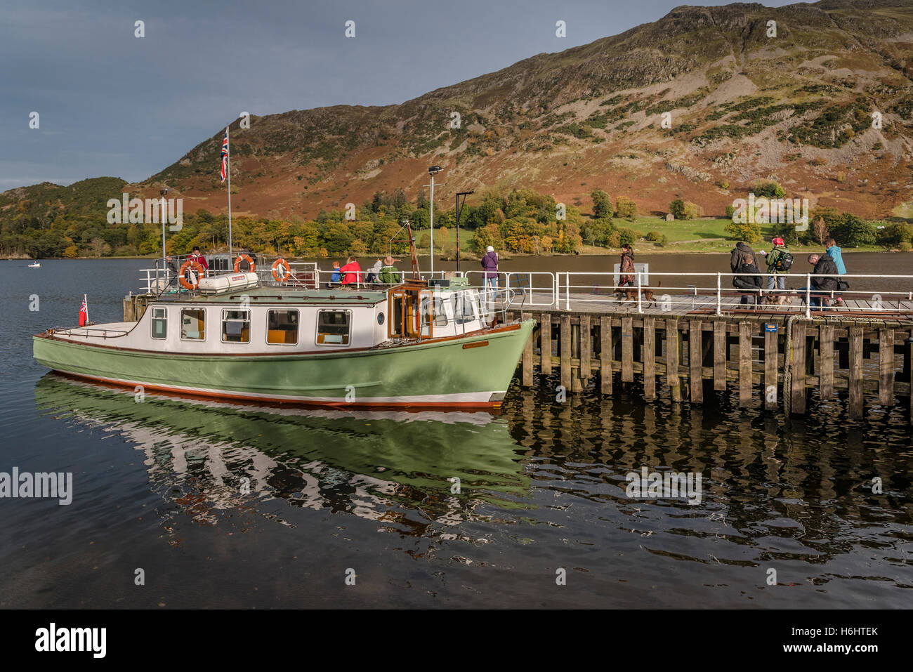 Ullswater Glenridding. La région de Cumbria. Lake District . Les lacs. Bateau à vapeur nord-ouest de l'Angleterre. Banque D'Images