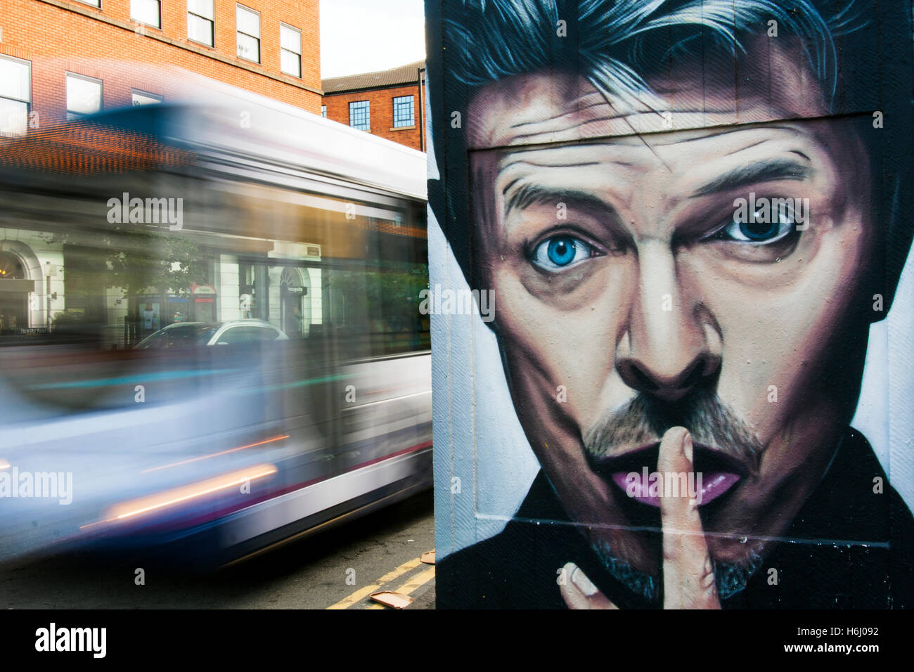 David Bowie Hommage fresque du Nord, Manchester Banque D'Images