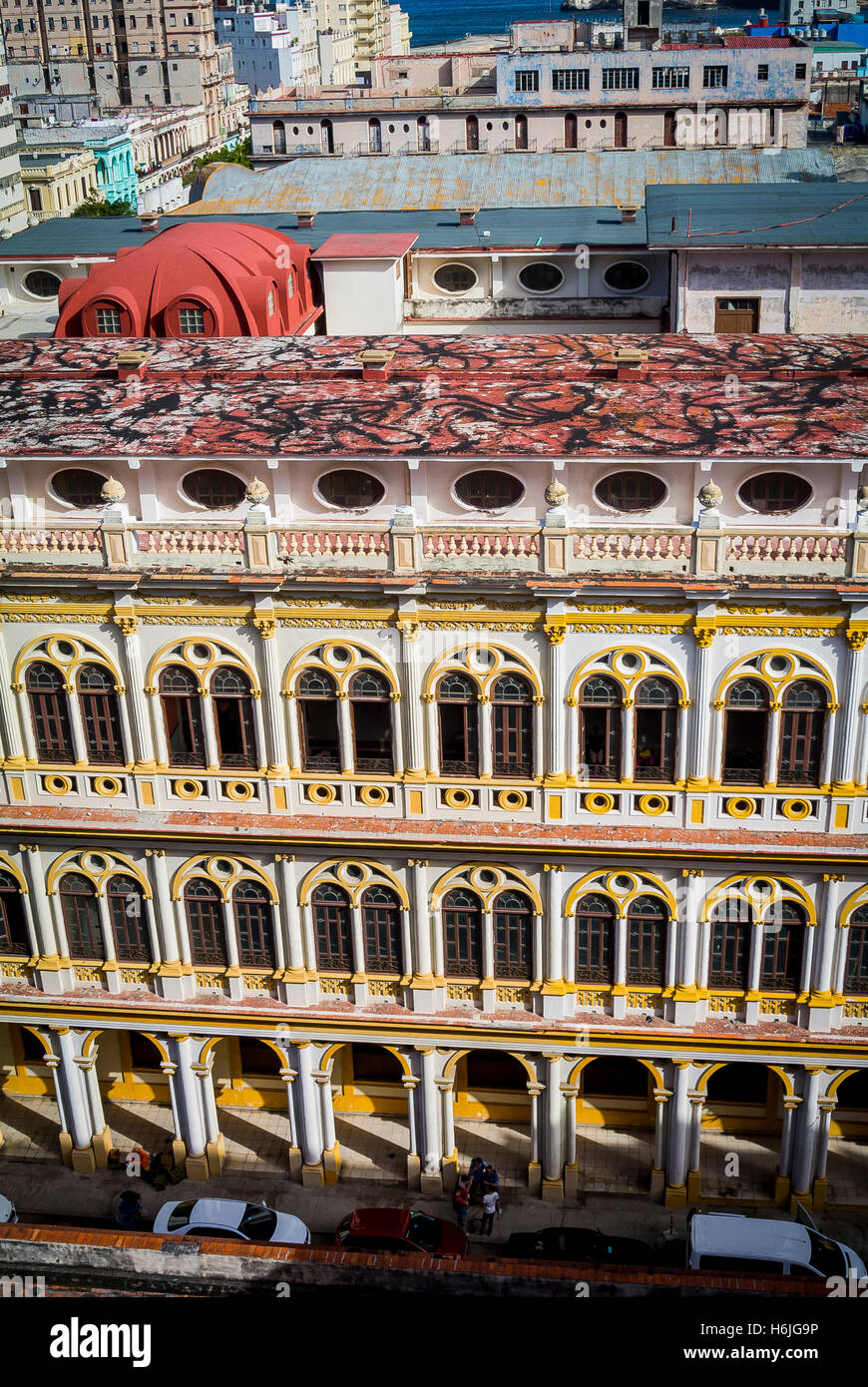 Façade d'immeuble, La Havane, Cuba Banque D'Images