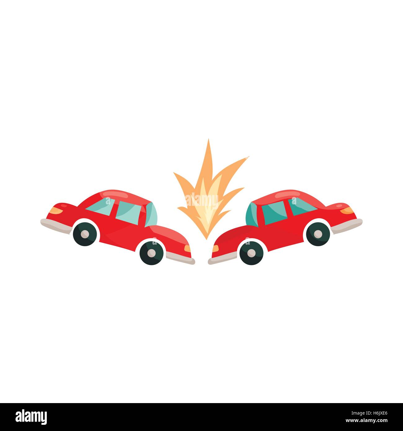 Accident de voiture, l'icône de style cartoon Illustration de Vecteur