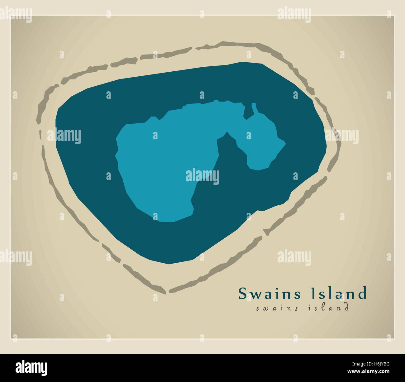 Carte moderne - comme l'île de Swains Illustration de Vecteur