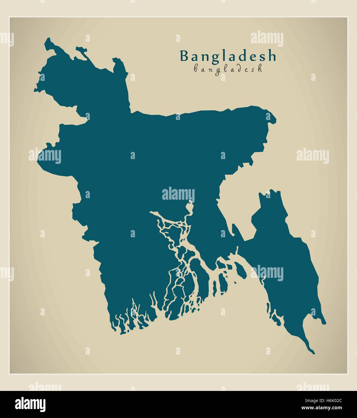 Carte moderne - Bangladesh BD Illustration de Vecteur