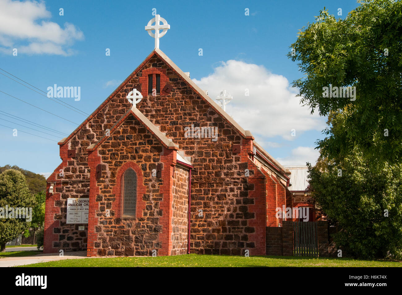 L'église en pierre historique à Nhill dans la région de l'ouest de Wimmera Victoria Banque D'Images