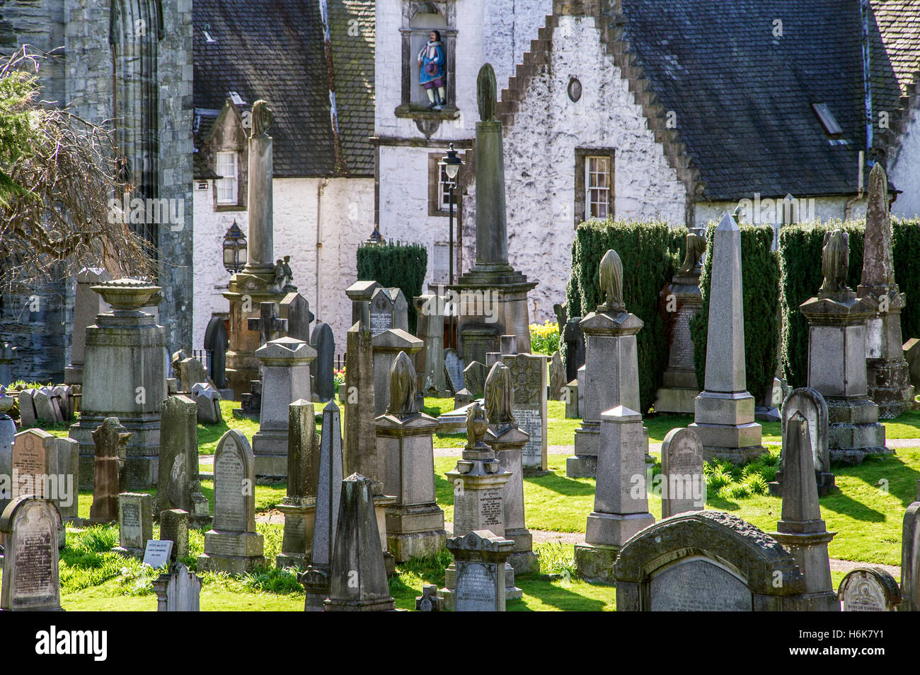 Cimetière près de Stirling Castle, Scotland Banque D'Images