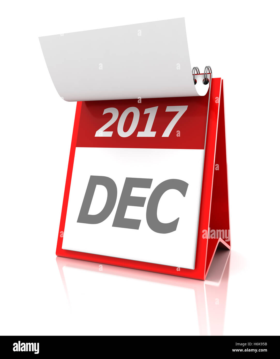 De décembre 2017, calendrier de rendu 3D Banque D'Images