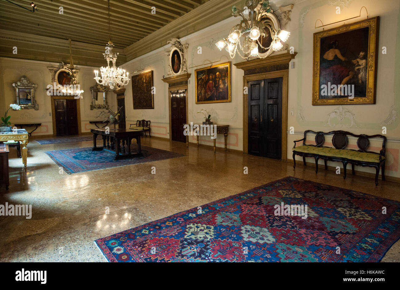 L'intérieur de l'hôtel Danieli Venise Italie Banque D'Images