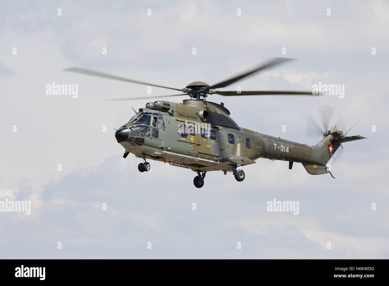 Comme332M1 Super Puma hélicoptère de transport. Banque D'Images