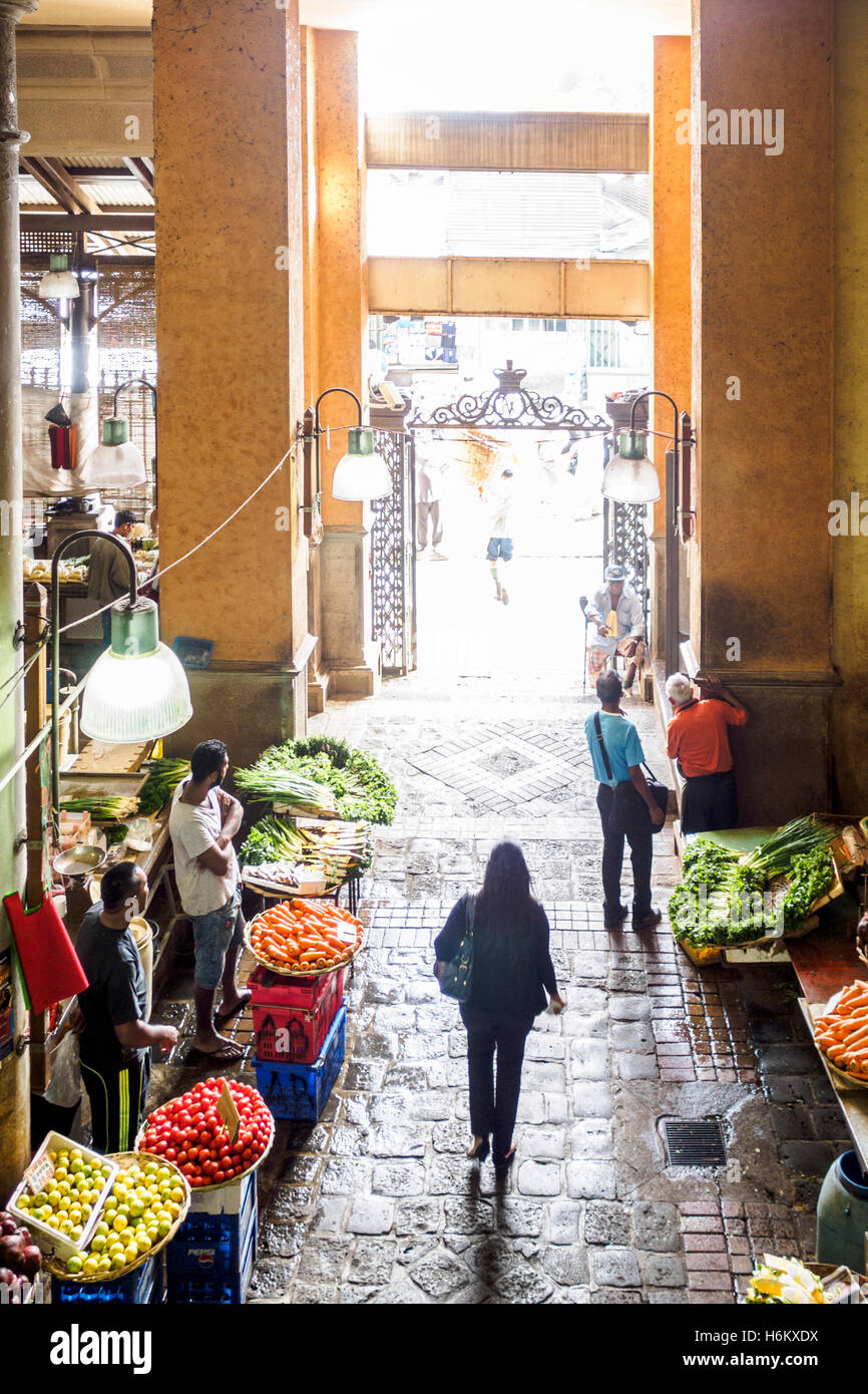 Marché Central, Port Luis, Maurice, Afrique du Sud Banque D'Images