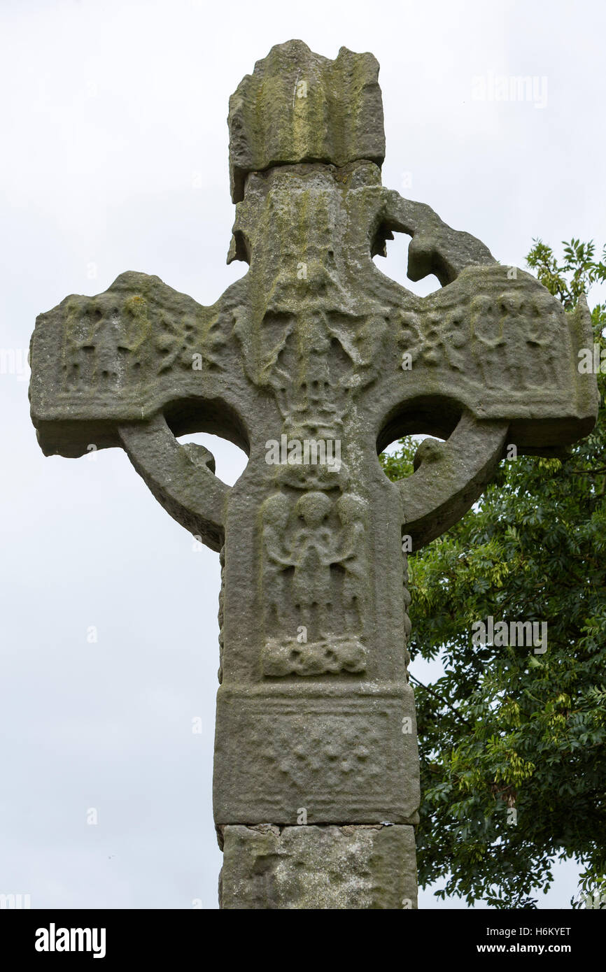 Ardboe Croix Haute côté ouest, Ardboe, comté de Tyrone, Irlande du Nord, Royaume-Uni Banque D'Images