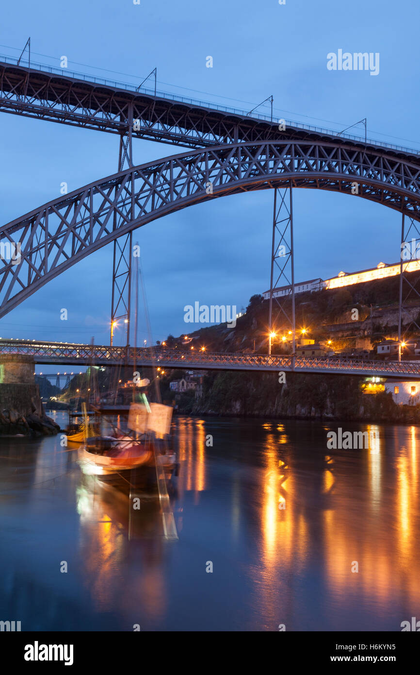 Douro et Pont Dom Luis I, Porto, Portugal Banque D'Images
