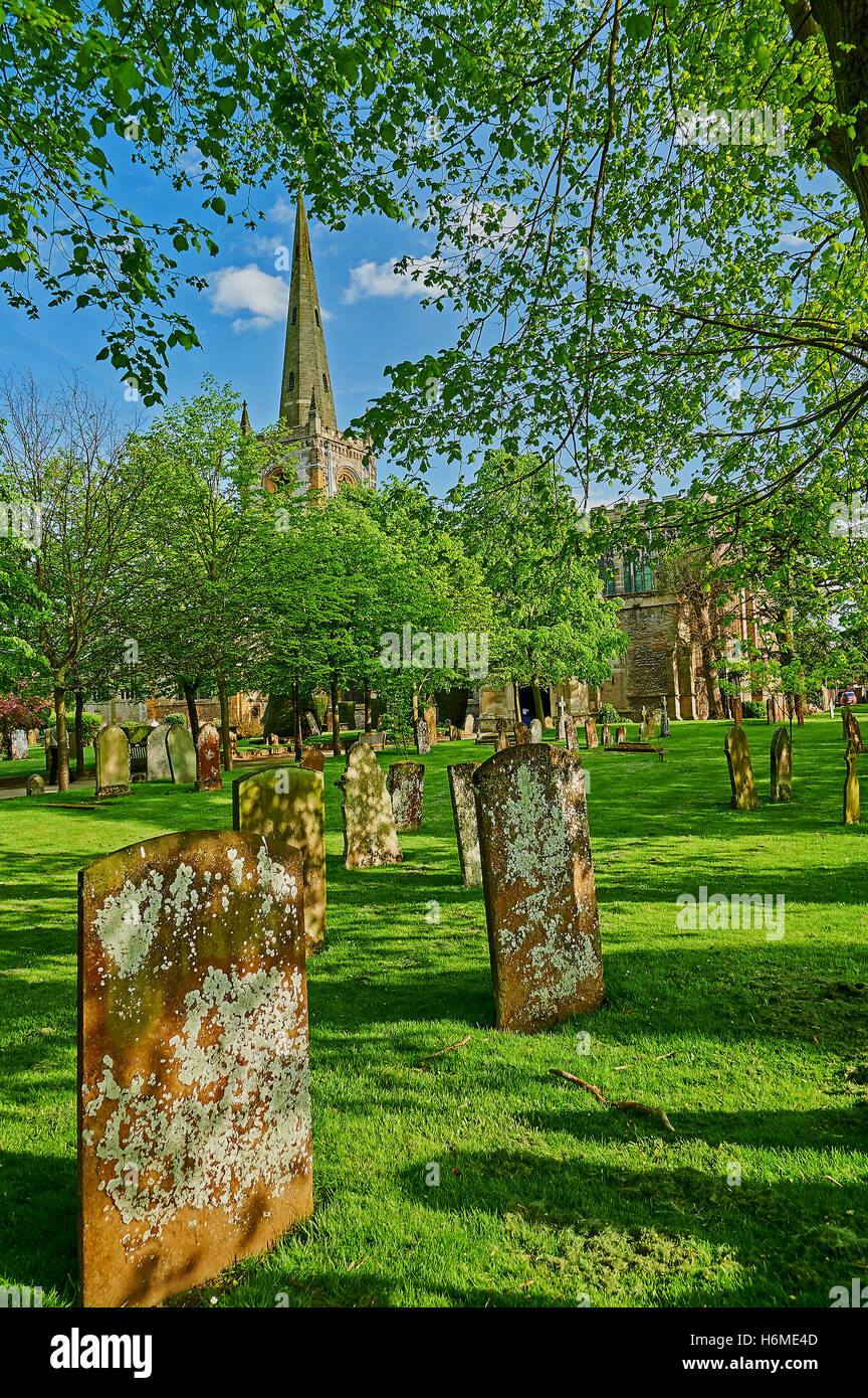 L'église Holy Trinity Stratford Upon Avon - lieu de sépulture pour William Shakespeare, dramaturge de renommée mondiale Banque D'Images