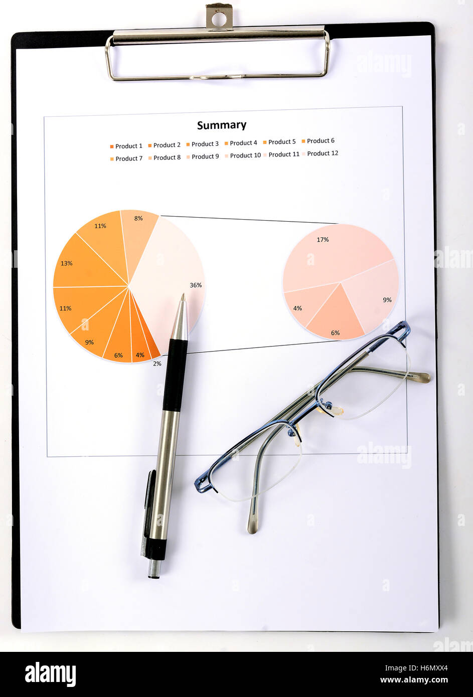 Rapport de graphiques et tableaux Banque D'Images