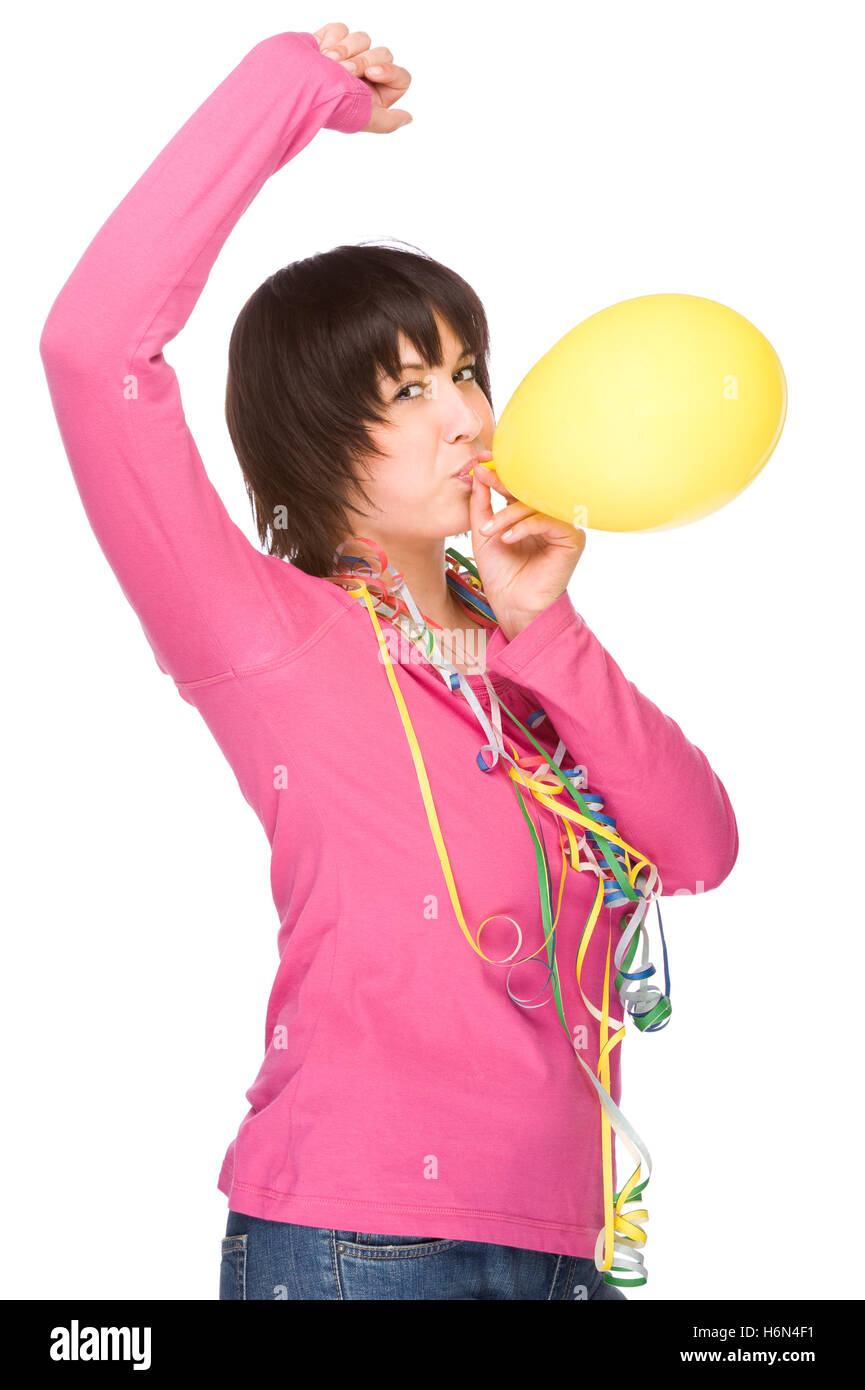 Jeune femme lors d'une fête Banque D'Images