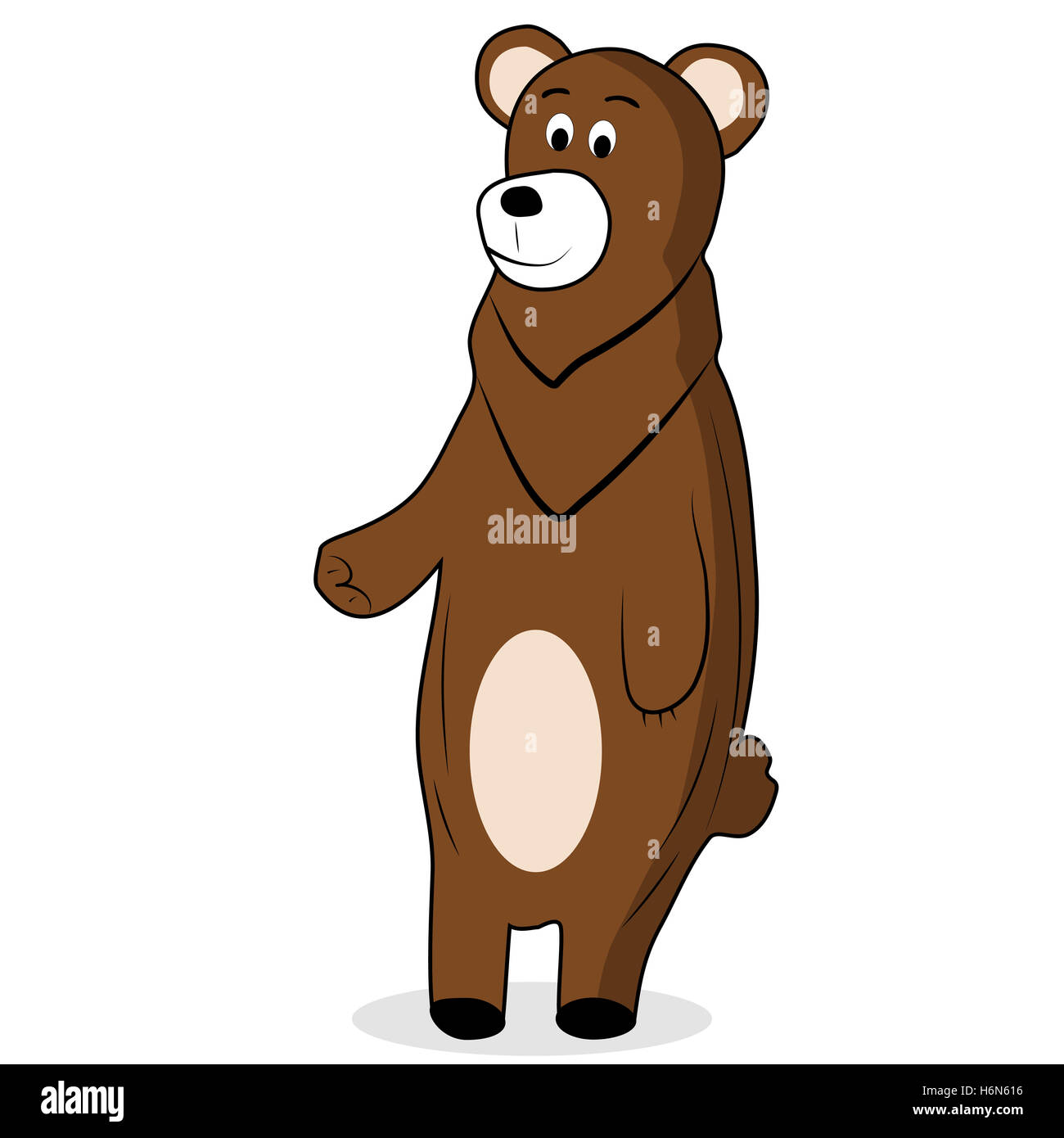Cartoon ours brun. Le grizzli et l'ours brun, isolés vector illustration Banque D'Images