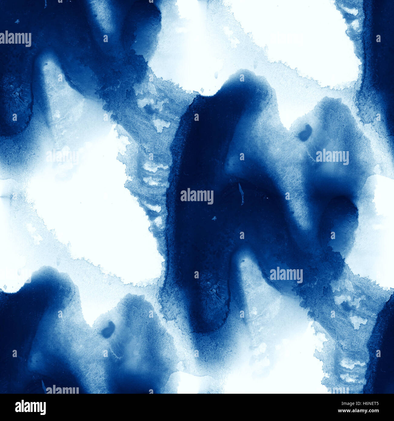 Motif de l'eau des vagues de la mer couleur bleu résumé aquarelle peinture art seamless texture fond peint à la main Banque D'Images