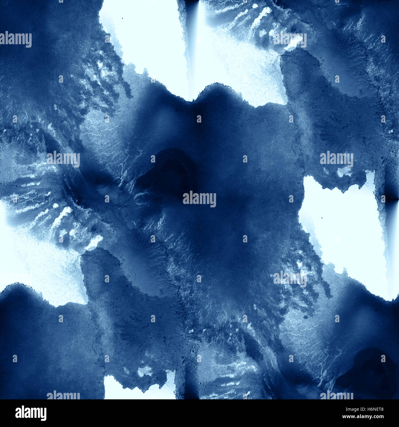 Motif de l'eau des vagues de la mer couleur bleu résumé art peinture aquarelle seamless texture fond peint à la main Banque D'Images