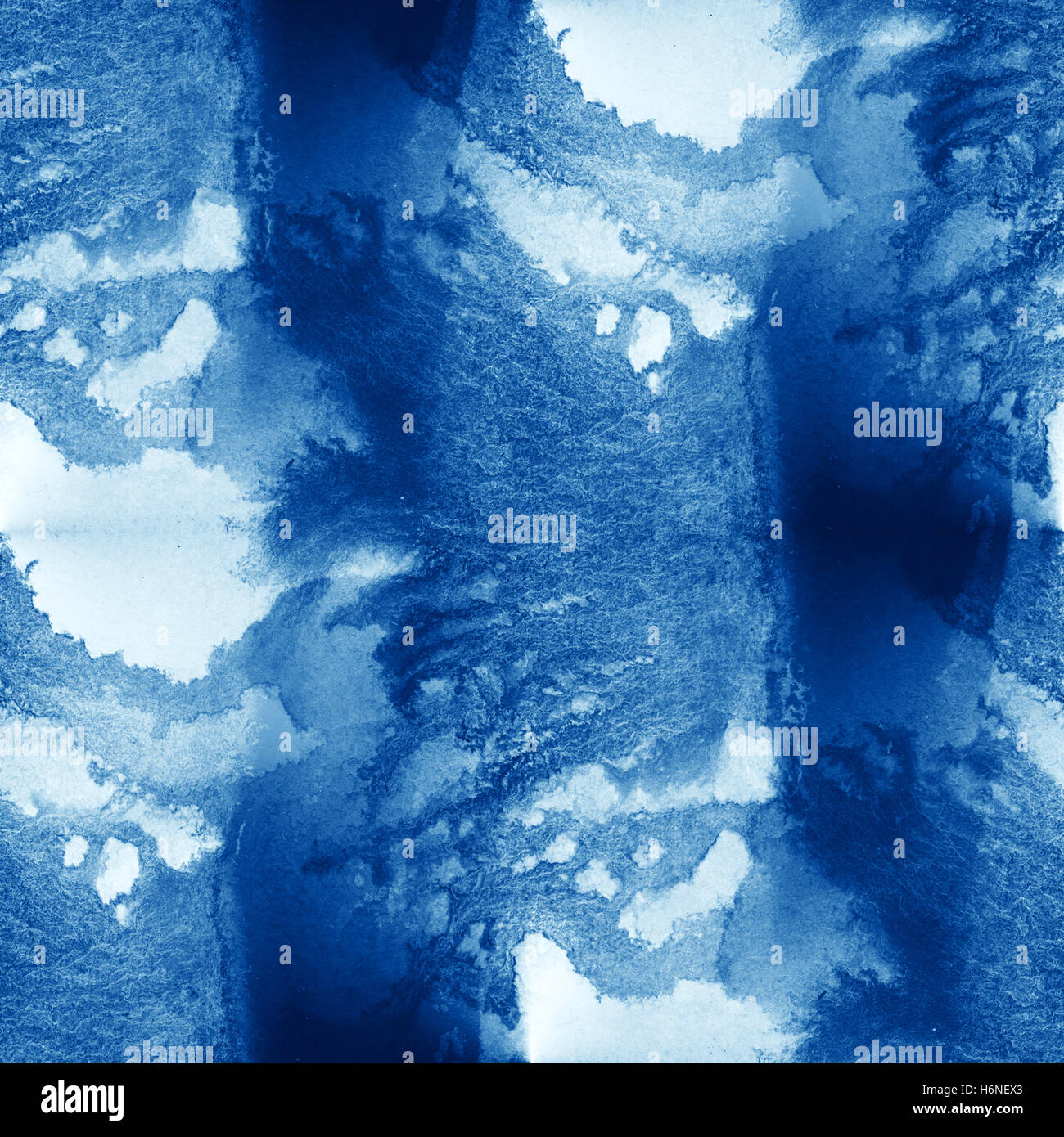 Motif de l'eau des vagues de la mer couleur bleu résumé aquarelle art seamless texture fond peint à la main Banque D'Images