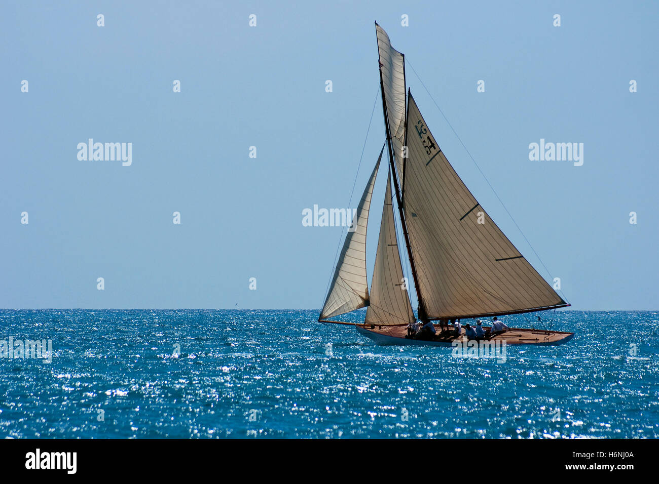 Classic yacht en méditerranée Banque D'Images