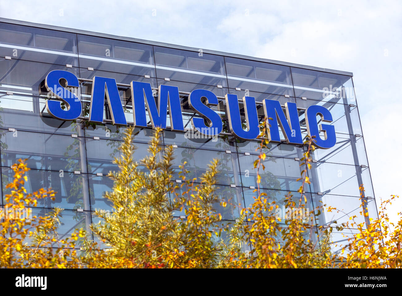 Samsung, logo, signe, Prague, République Tchèque Banque D'Images